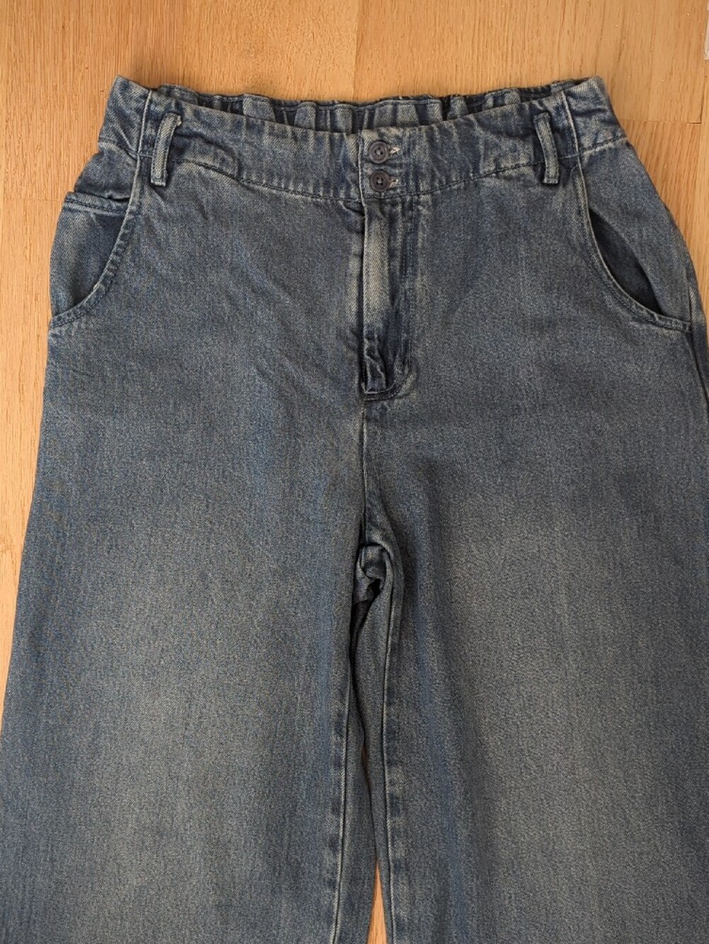 Young Fabulous & Broke YFB Wide-Leg High-Rise Paperbag Jeans LARGE - Picture 2 of 12